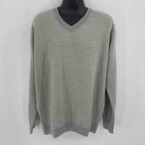 The North Pole V-Neck Sweater Light Speckled Gray Size XL NWT (E1)